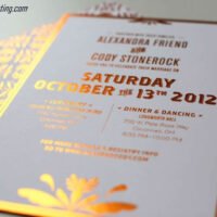Light Orange Foil Stamping Wedding Invite